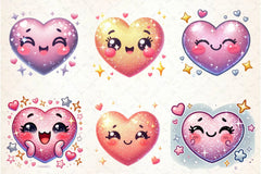 Cute Valentine Smiling Heart Clipart Bundle - CraftNest - Digital Crafting and Art