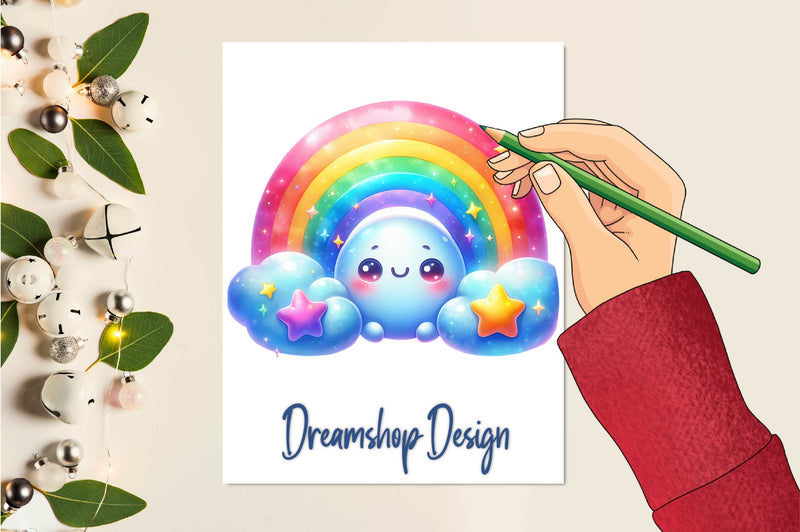 Cute Rainbow Clipart Bundle - CraftNest - Digital Crafting and Art