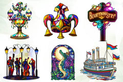 Round Stained Glass Mardi Gras Clipart Bundle - CraftNest - Digital Crafting and Art