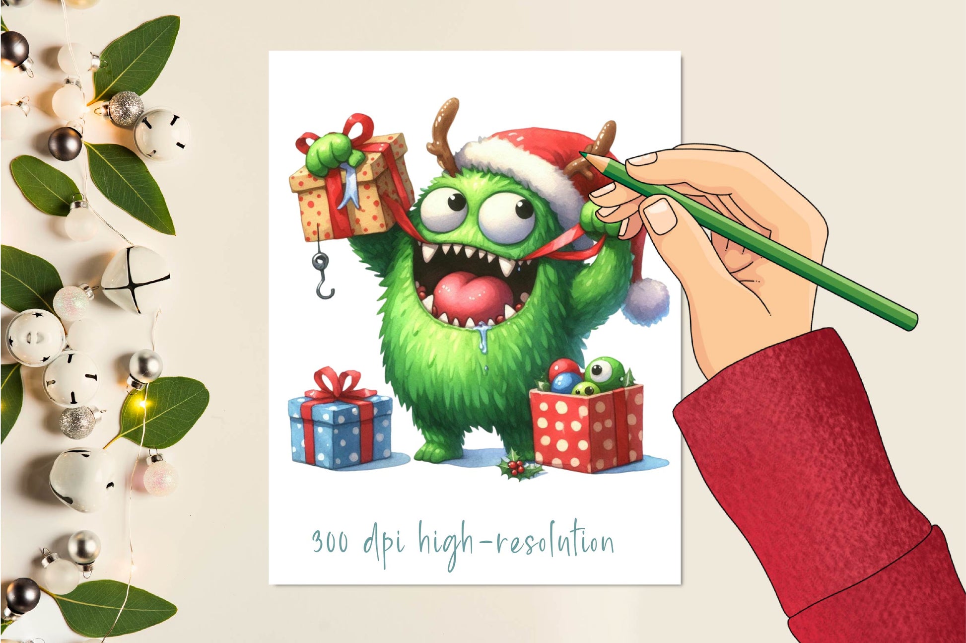 Christmas Funny Monster Clipart Bundle - CraftNest - Digital Crafting and Art