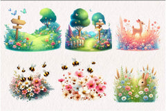 Summer Meadow Clipart Bundle - CraftNest - Digital Crafting and Art