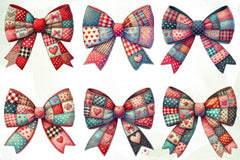 Patchwork Valentines Day Bow Clipart Bundle - CraftNest - Digital Crafting and Art