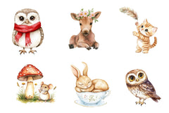 Cute Little Animal Woodland Clipart Bundle - CraftNest - Digital Crafting and Art