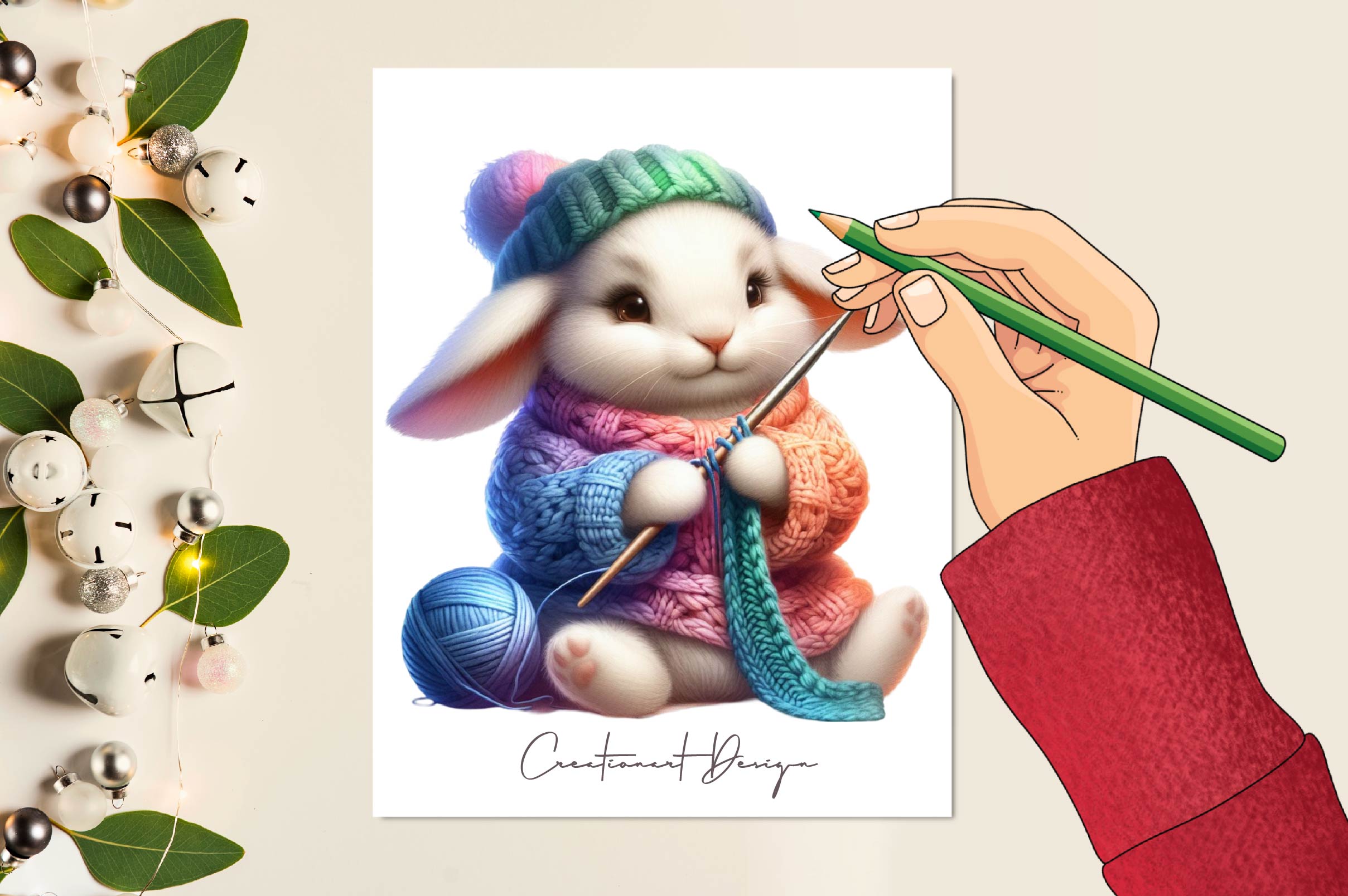 Animal Knitting A Sweater Clipart Bundle - CraftNest - Digital Crafting and Art