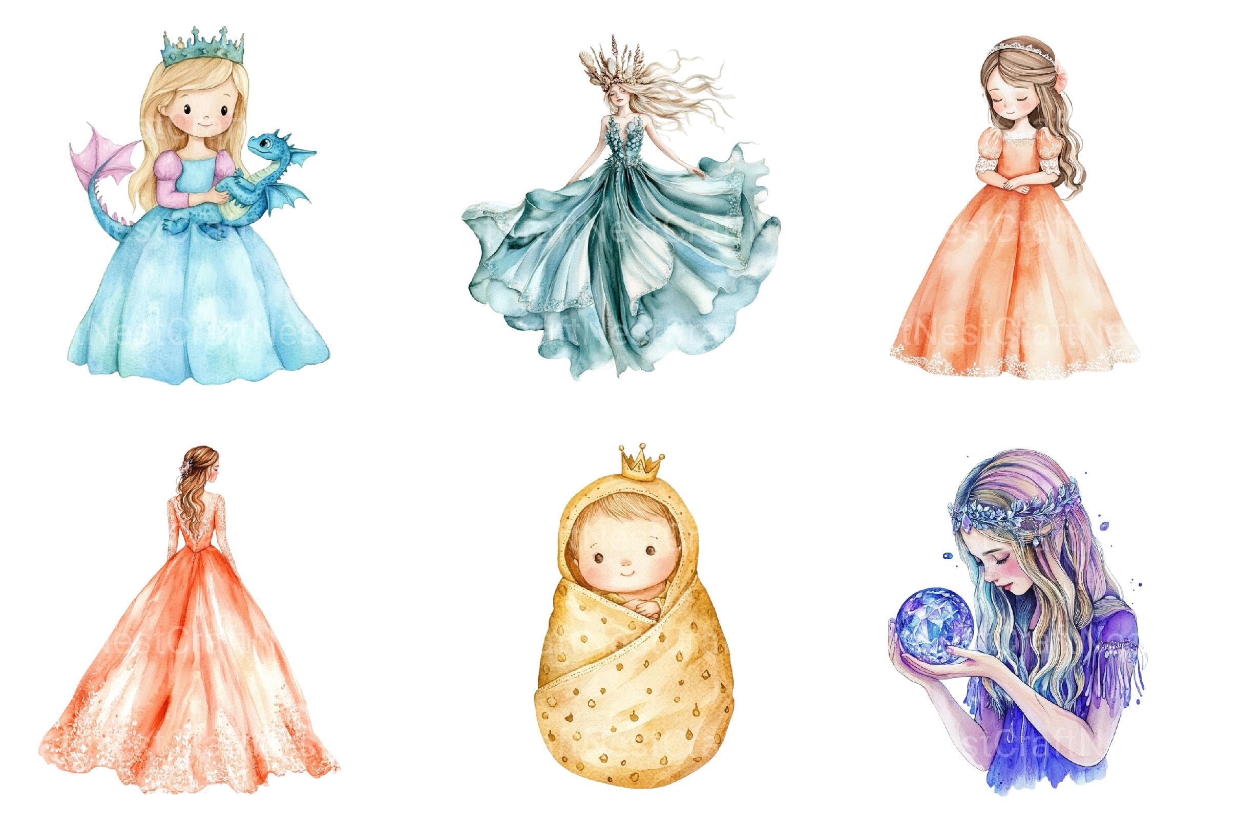 Princess Clipart - CraftNest - Digital Crafting and Art