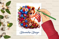 Patriot Girl Face Clipart Bundle - CraftNest - Digital Crafting and Art