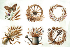Sepia Spring Clipart Bundle - CraftNest - Digital Crafting and Art