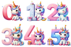 Birthday Unicorn Clipart Bundle - CraftNest - Digital Crafting and Art