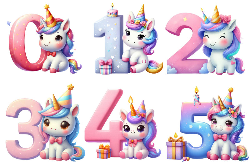 Birthday Unicorn Clipart Bundle - CraftNest - Digital Crafting and Art