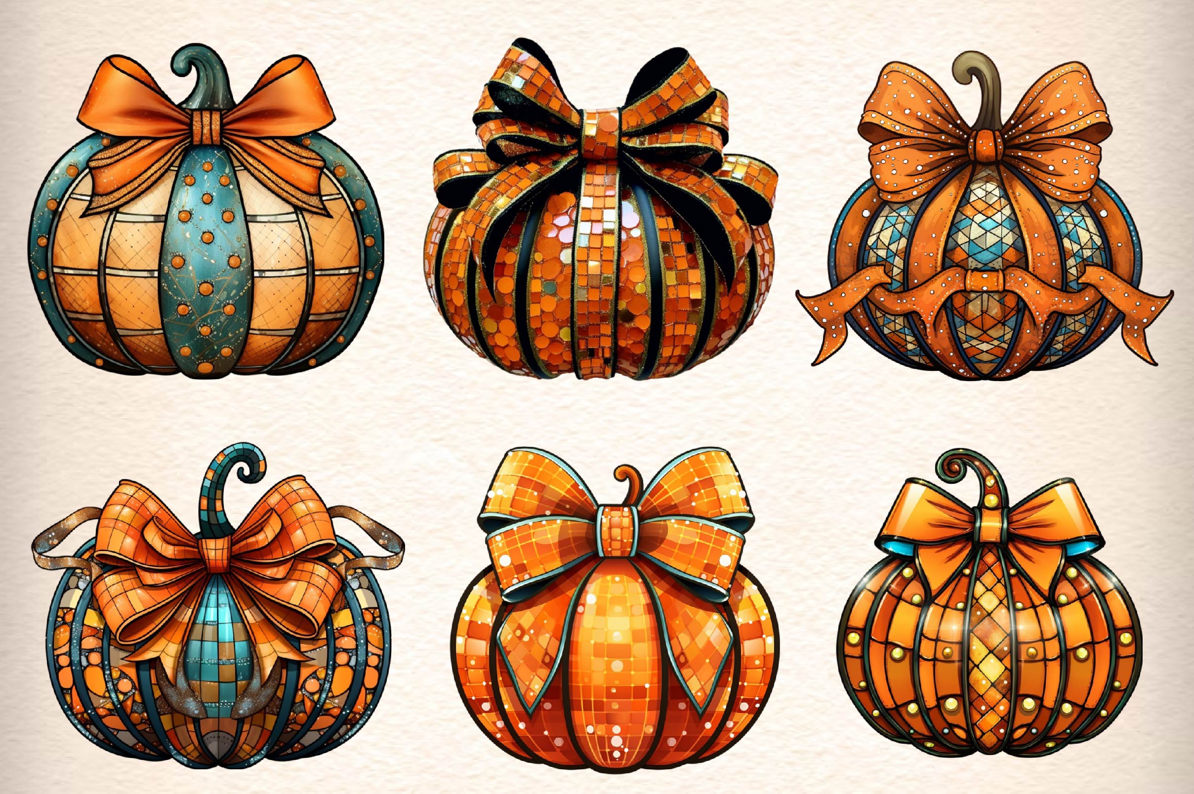 Stained Glass Pumpkin Clipart Bundle - CraftNest - Digital Crafting and Art