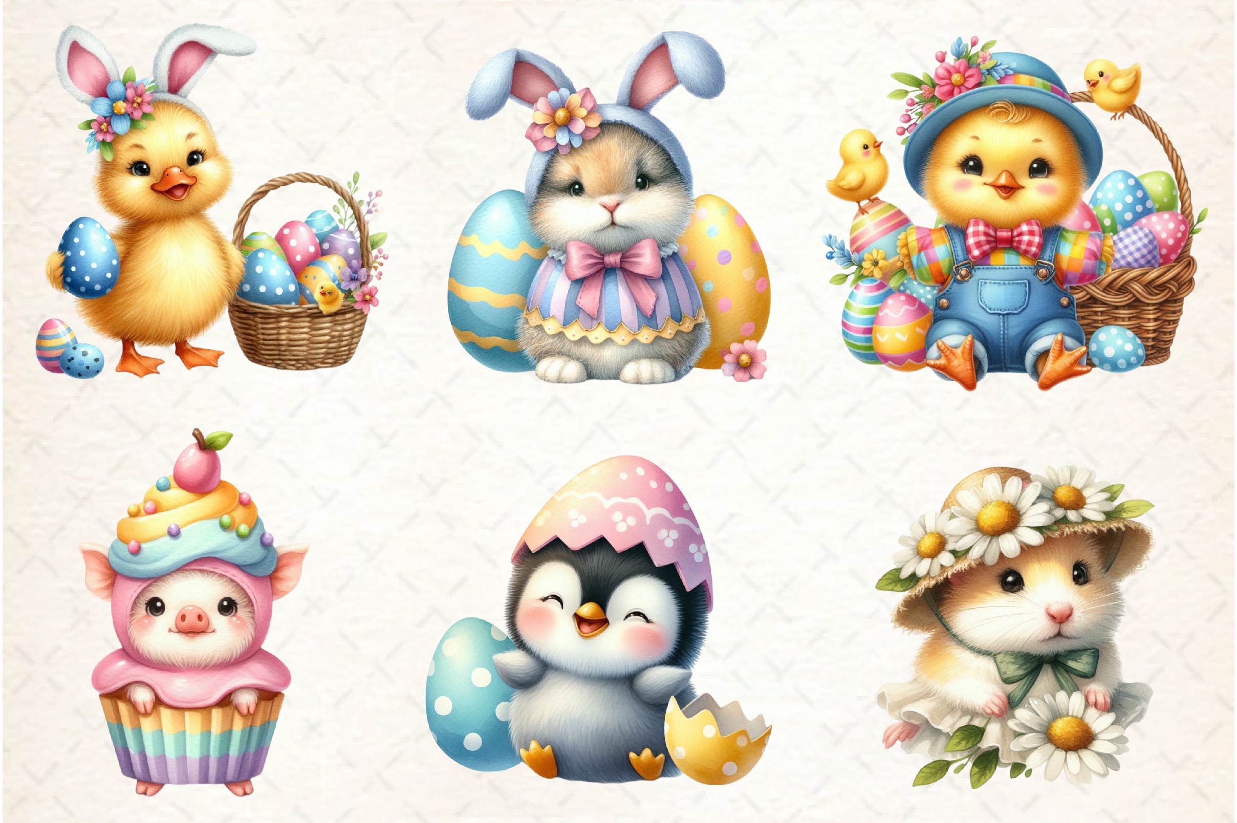 Cute Easter Costume Animals Clipart Bundle - CraftNest - Digital Crafting and Art