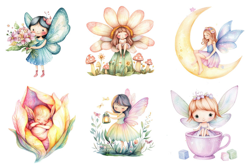 Magical Pastel Fairy Clipart Bundle - CraftNest - Digital Crafting and Art