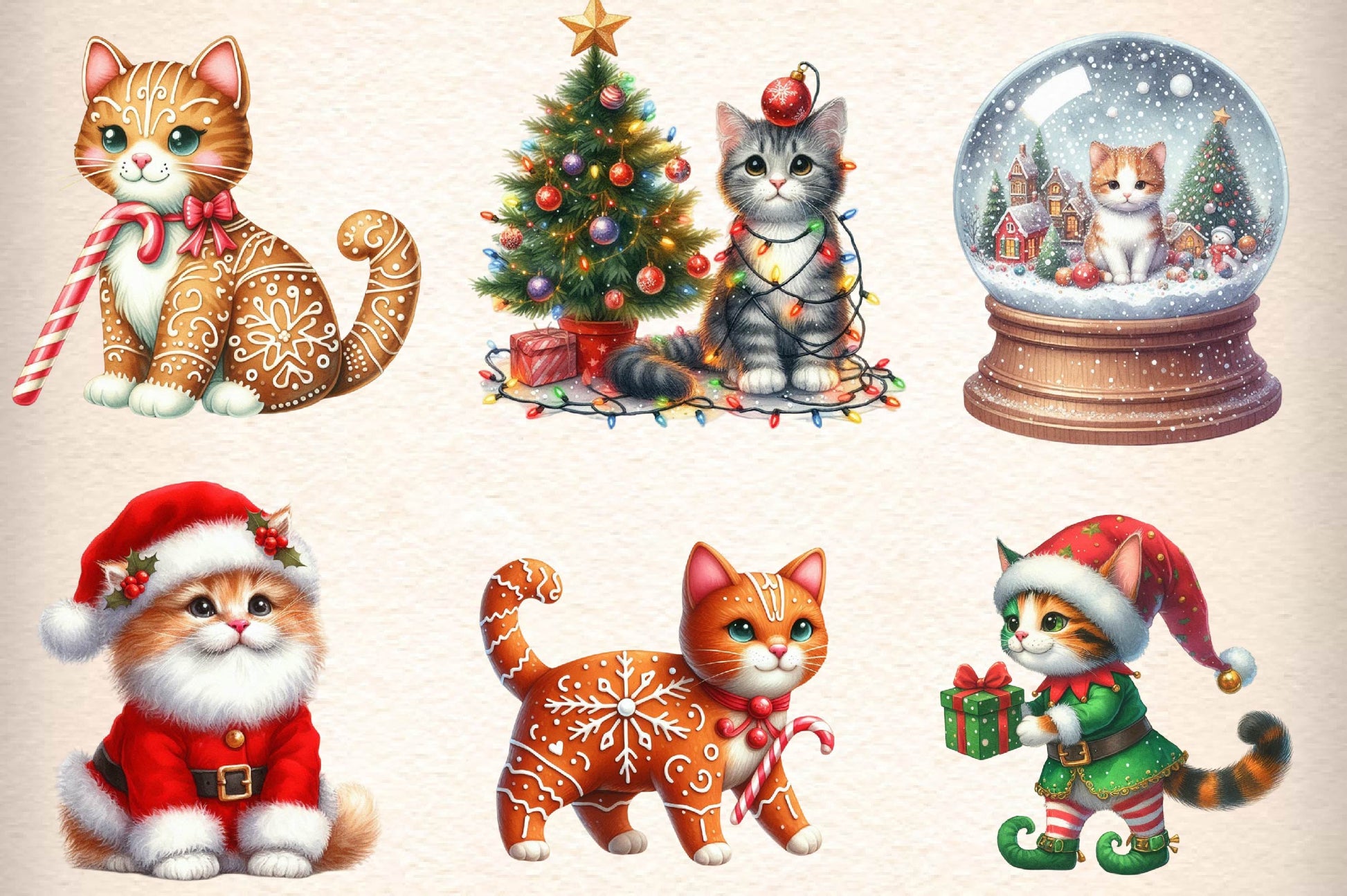 Christmas Cat Clipart Bundle 1 - CraftNest - Digital Crafting and Art
