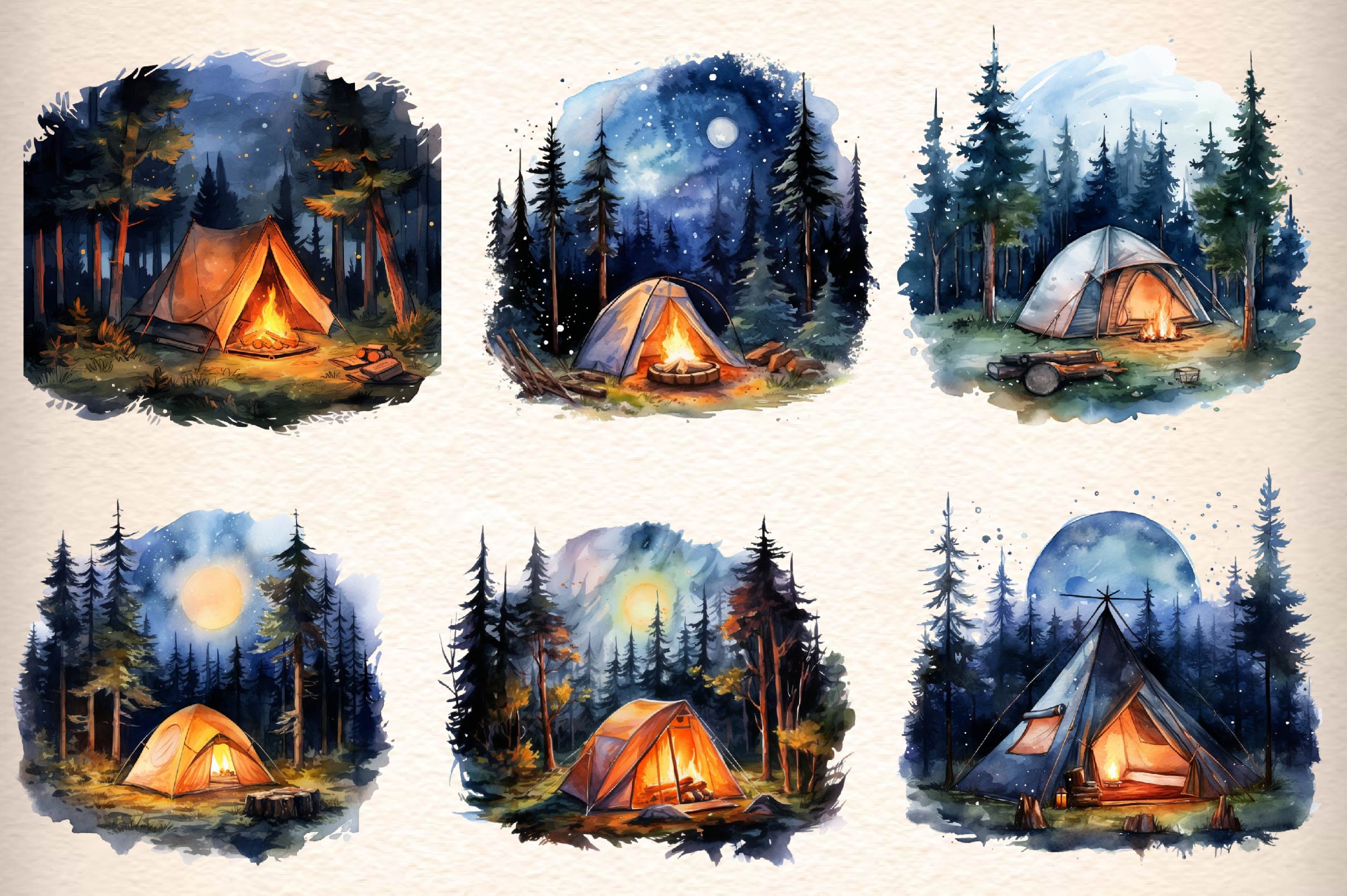 Camping Clipart Bundle 1 - CraftNest - Digital Crafting and Art