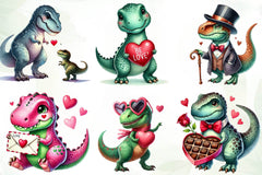 Valentines Day T Rex Clipart Bundle - CraftNest - Digital Crafting and Art