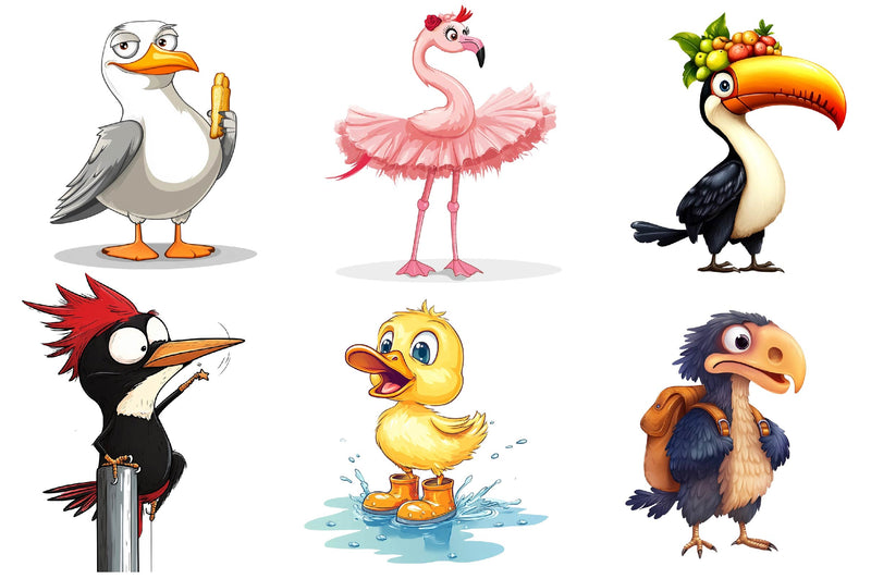 Quirky Funny Bird Clipart Bundle 2 - CraftNest - Digital Crafting and Art