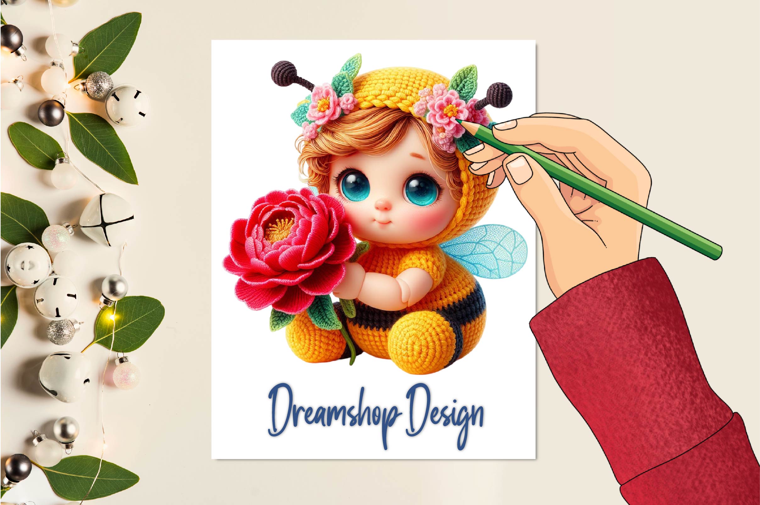 Crochet Cute Bee Clipart Bundle - CraftNest - Digital Crafting and Art