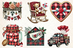 Valentines Buffalo Plaid Clipart Bundle - CraftNest - Digital Crafting and Art