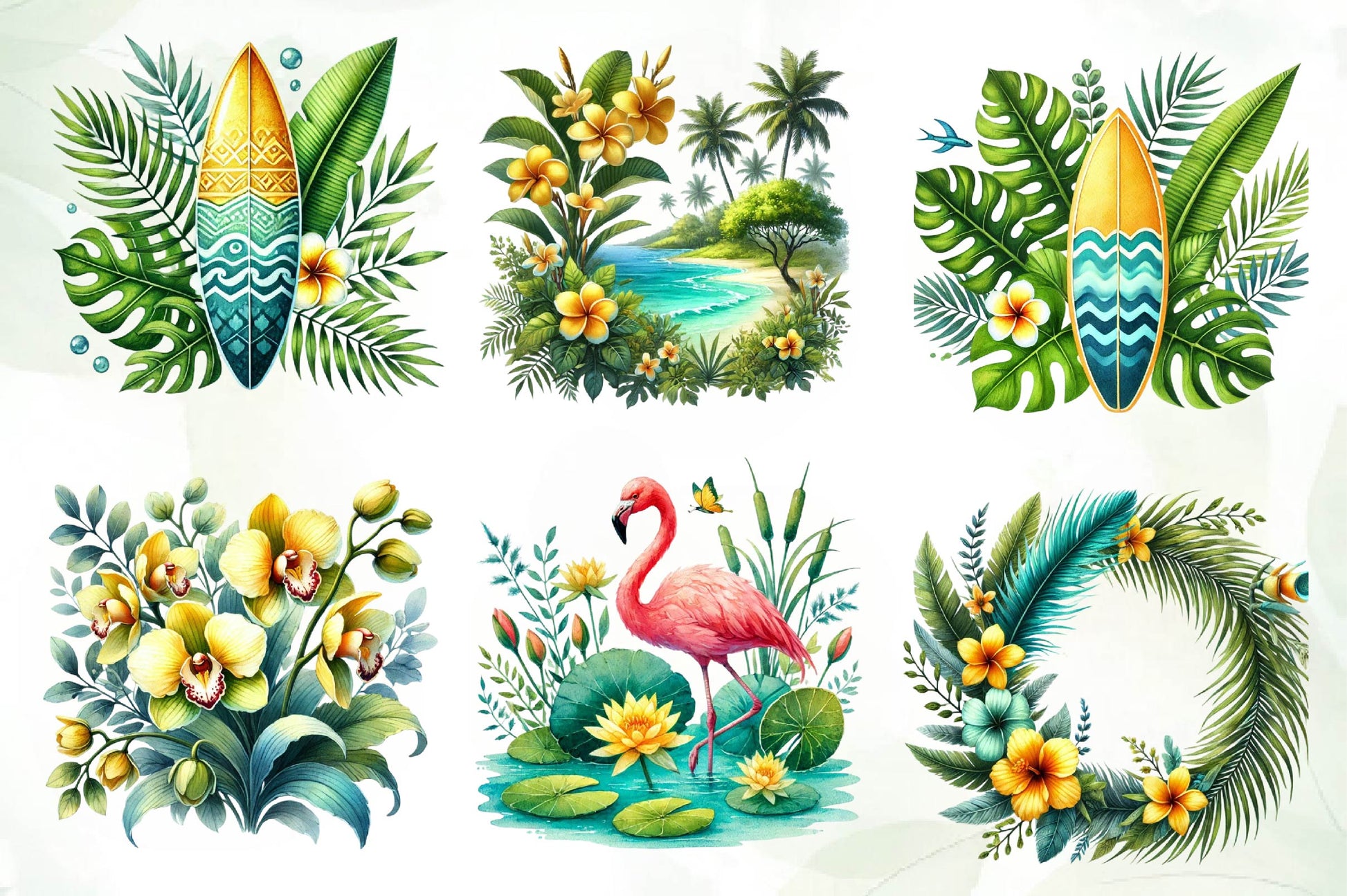 Tropical Spring Clipart Bundle 1 - CraftNest - Digital Crafting and Art