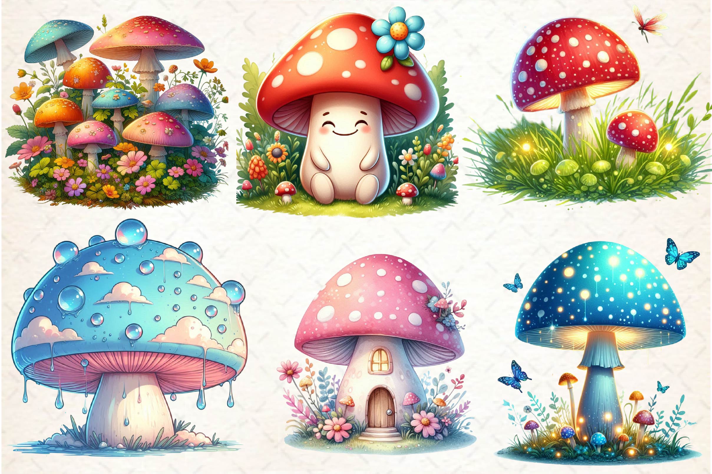 Summer Mushrooms Clipart Bundle 1 - CraftNest - Digital Crafting and Art