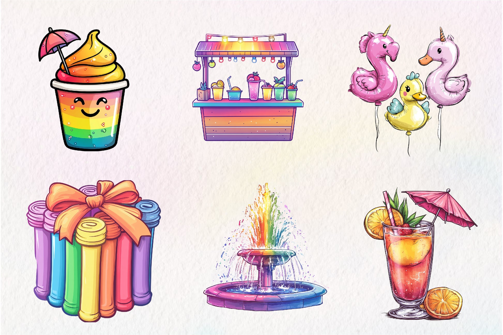 Colorful Pool Party Clipart Bundle - CraftNest - Digital Crafting and Art