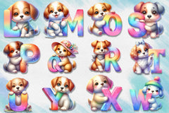 Dog Alphabet Clipart Bundle - CraftNest - Digital Crafting and Art