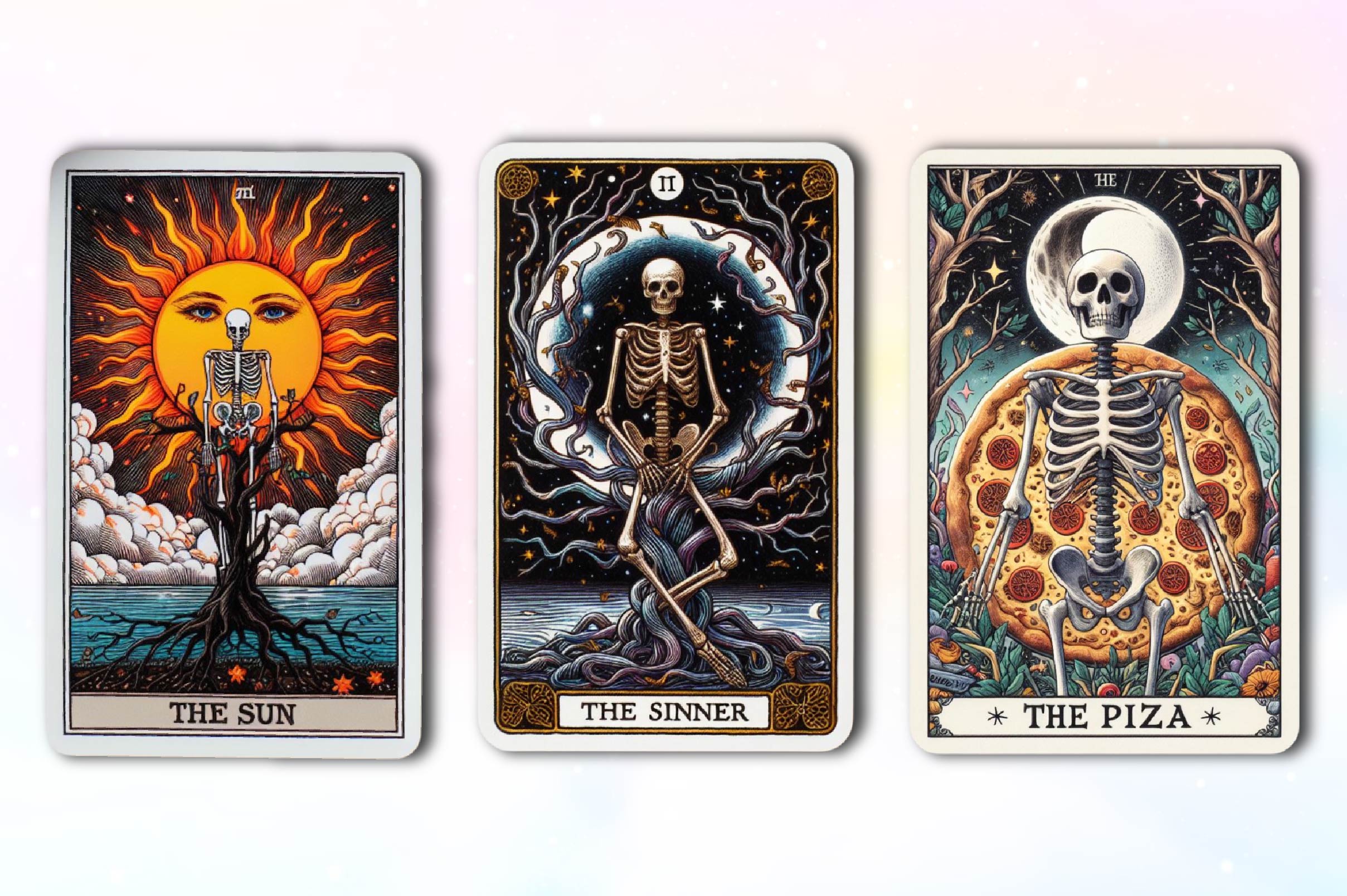 Funny Skeleton Tarot Cards Clipart Bundle - CraftNest - Digital Crafting and Art