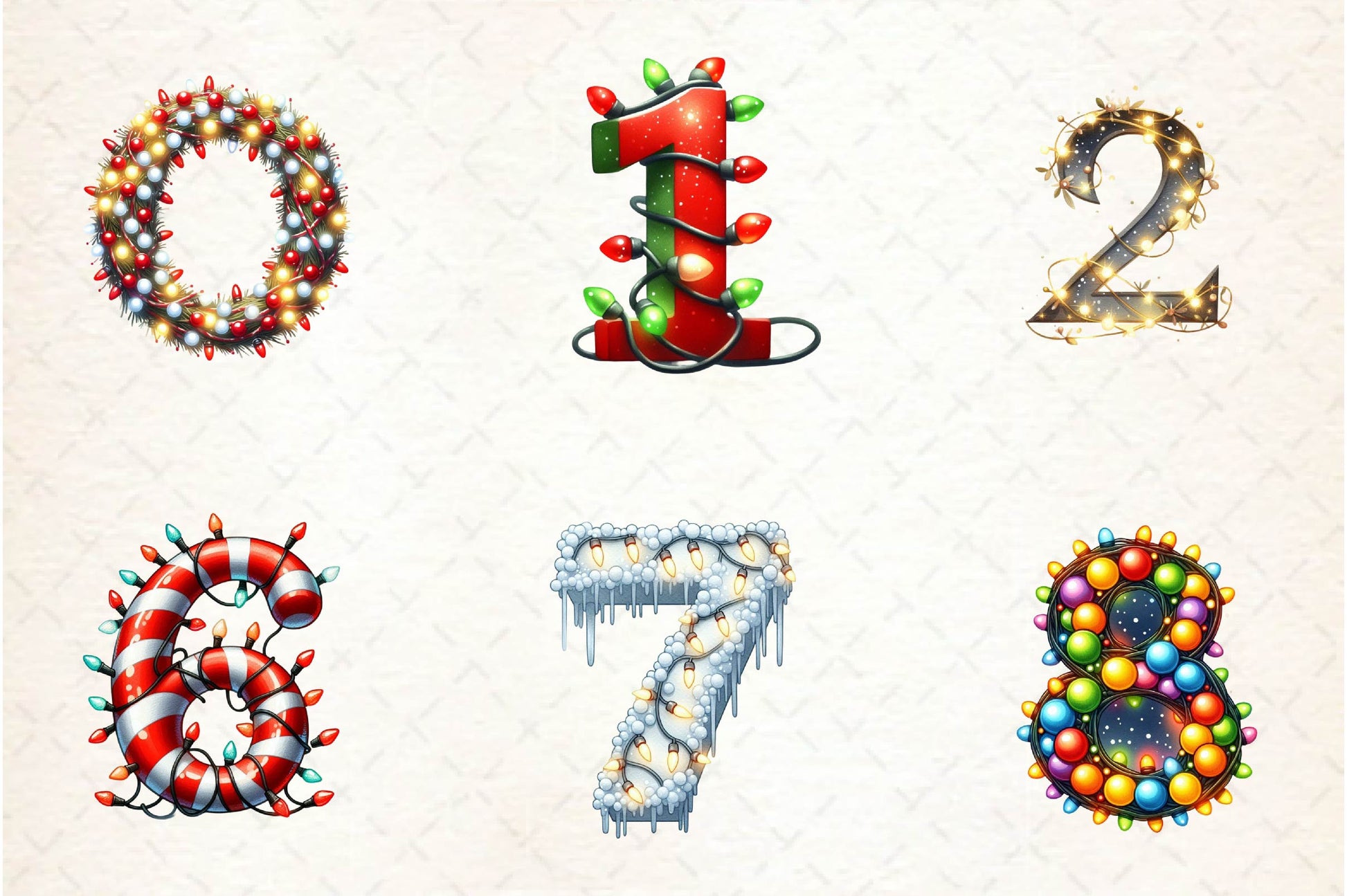 Christmas Lights Applique Alphabet Clipart Bundle - CraftNest - Digital Crafting and Art