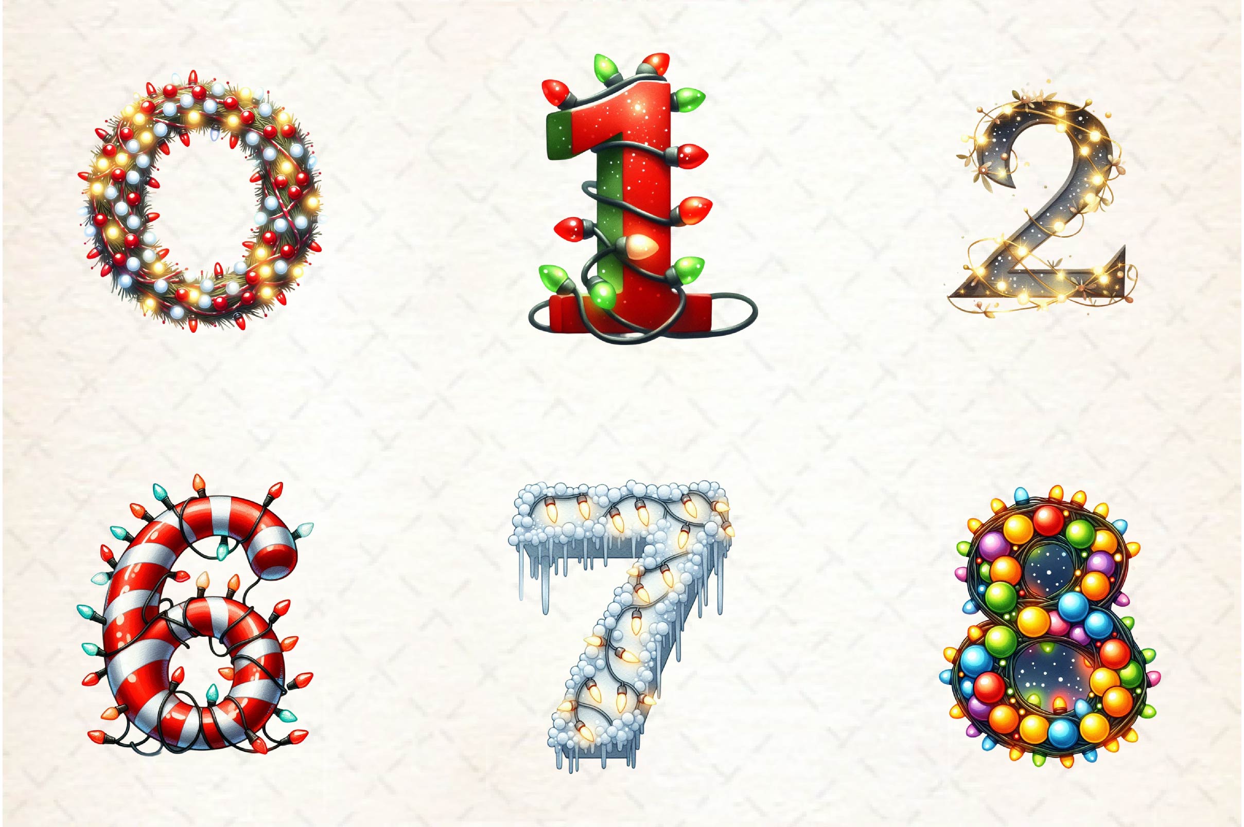 Christmas Lights Applique Alphabet Clipart Bundle - CraftNest - Digital Crafting and Art