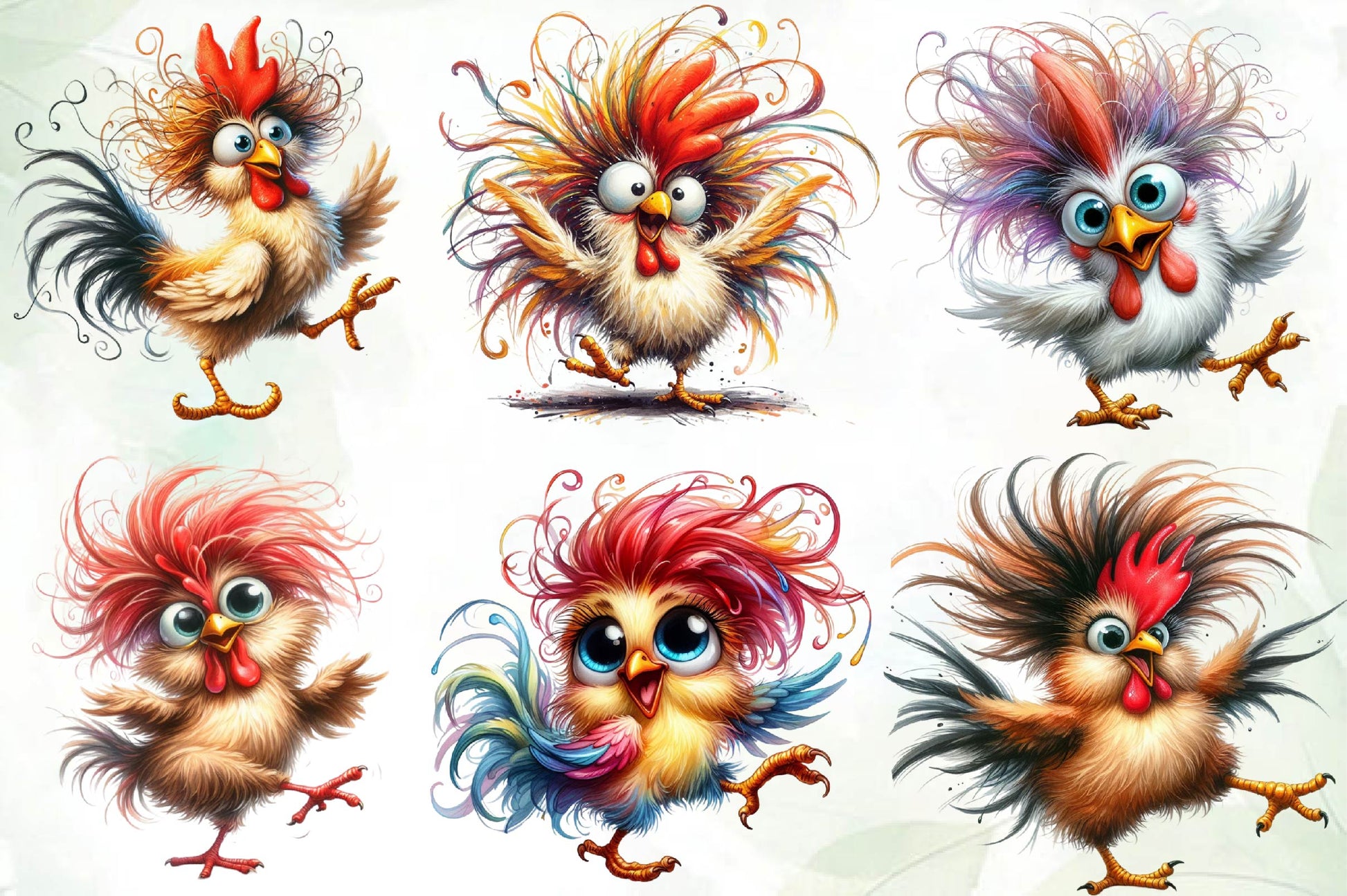 Funny Chicken Crazy Chicken Clipart Bundle - CraftNest - Digital Crafting and Art