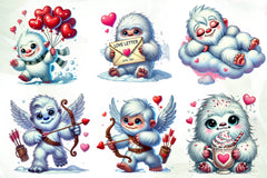 Valentine Cute Yeti Clipart Bundle - CraftNest - Digital Crafting and Art