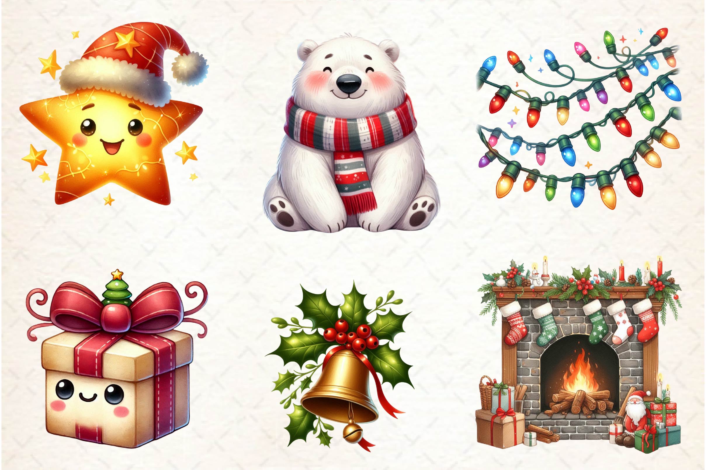 Hand Drawn Cartoon Christmas Clipart Bundle - CraftNest - Digital Crafting and Art