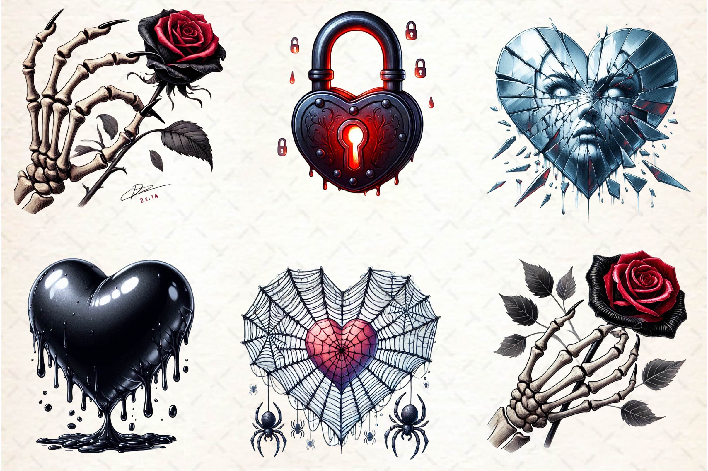 Creepy Valentines Clipart Bundle - CraftNest - Digital Crafting and Art