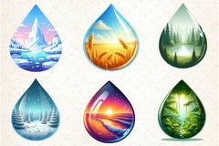 Landscape Water Droplet Clipart Bundle - CraftNest - Digital Crafting and Art