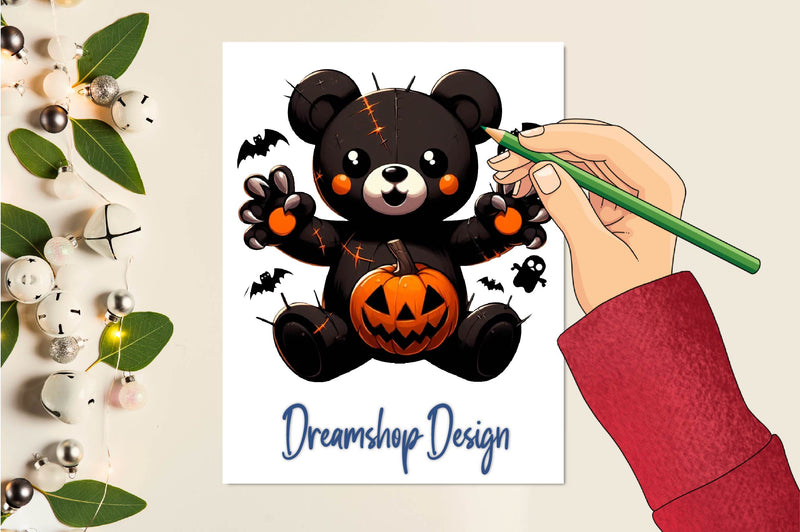 Halloween Scary Teddy Bear Clipart Bundle - CraftNest - Digital Crafting and Art