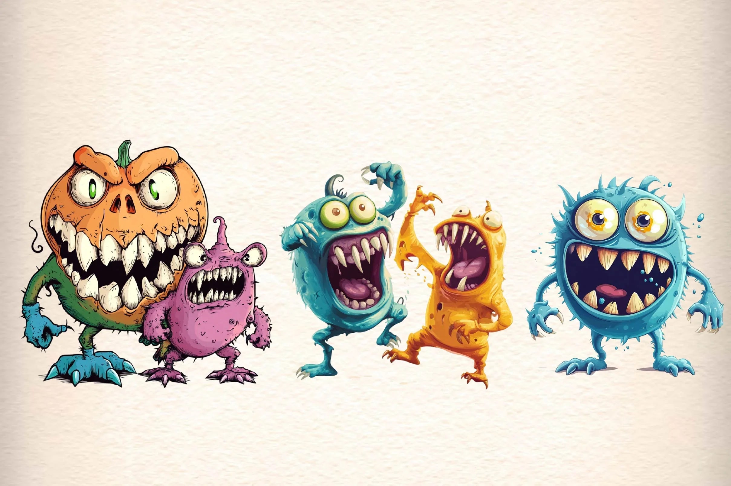 Cute Halloween Monsters Clipart Bundle - CraftNest - Digital Crafting and Art