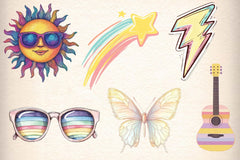 Retro Groovy Clipart Bundle - CraftNest - Digital Crafting and Art