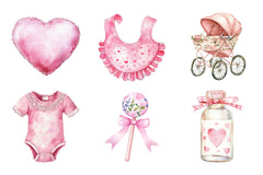 Pink Baby Girl Shower Clipart - CraftNest - Digital Crafting and Art