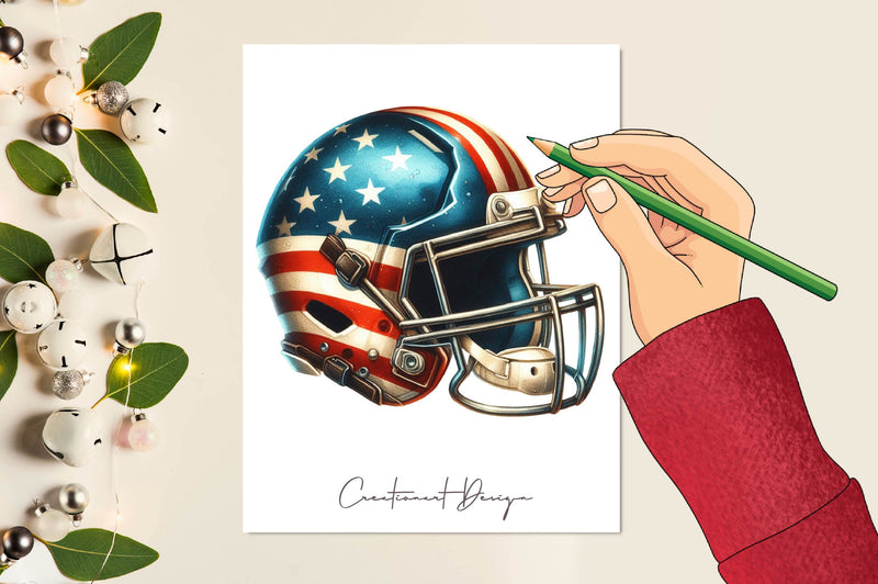 Football Helmet Clipart Bundle - CraftNest - Digital Crafting and Art