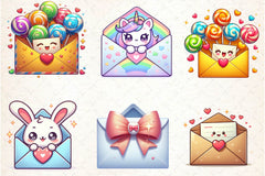 Kawaii Valentine Envelope Clipart Bundle - CraftNest - Digital Crafting and Art