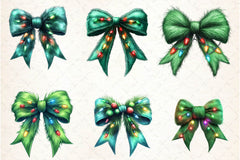 Green Grinch Coquette Bow Clipart Bundle - CraftNest - Digital Crafting and Art