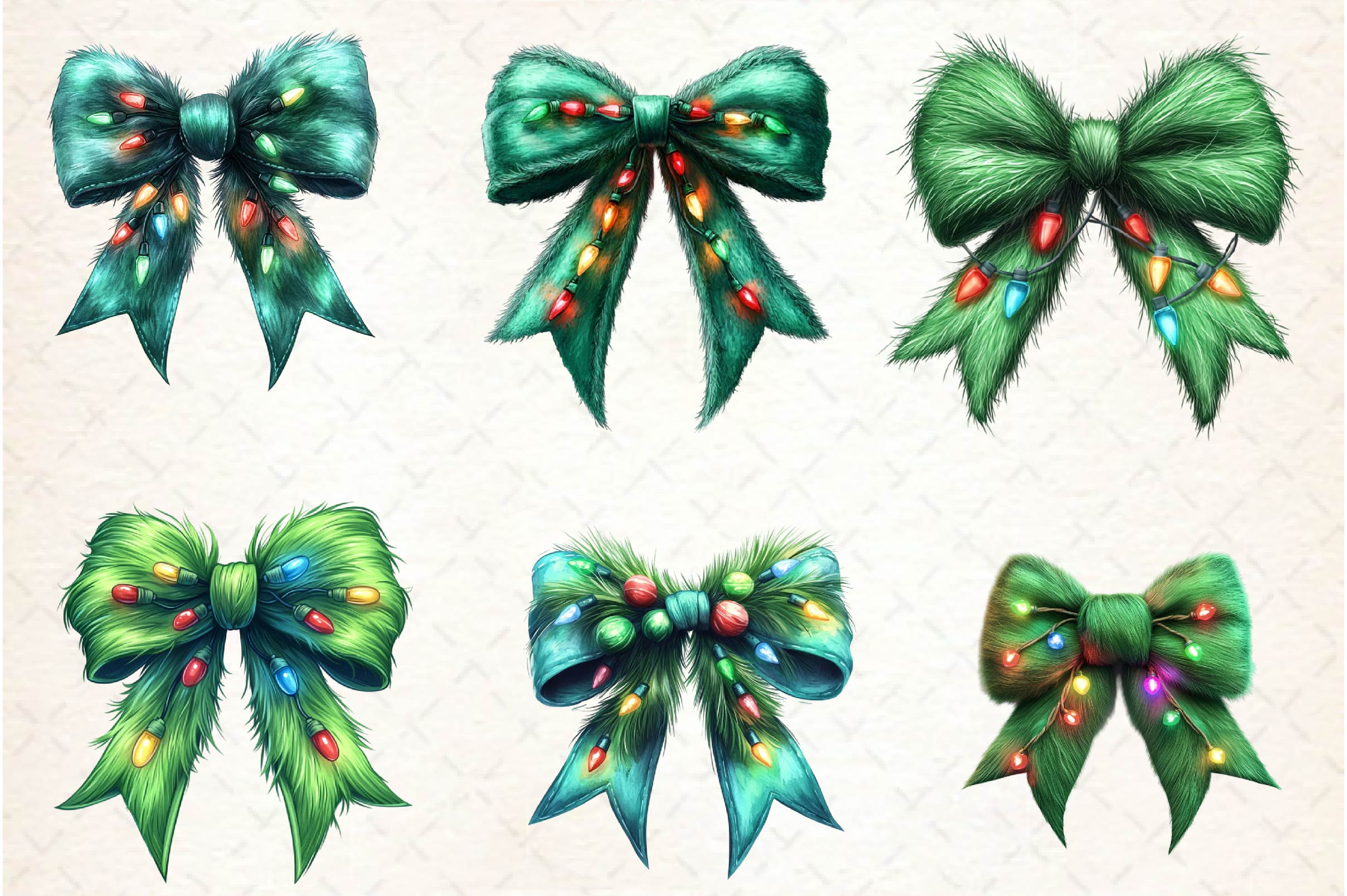 Green Grinch Coquette Bow Clipart Bundle - CraftNest - Digital Crafting and Art