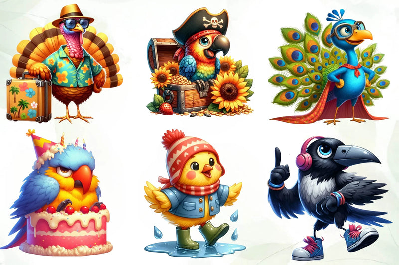 Quirky Funny Bird Clipart Bundle 1 - CraftNest - Digital Crafting and Art