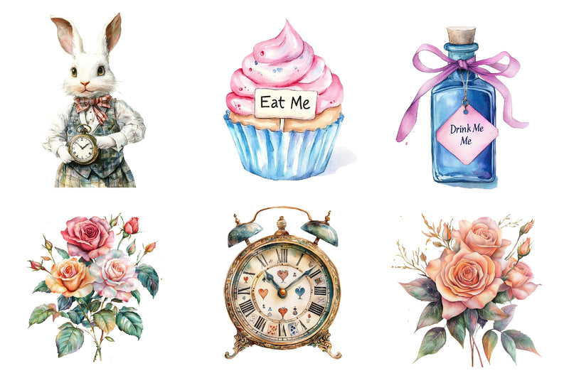 Vintage Alice In Wonderland Clipart Bundle - CraftNest - Digital Crafting and Art