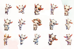 Goat Peeking Around Corner Clipart Bundle - CraftNest - Digital Crafting and Art