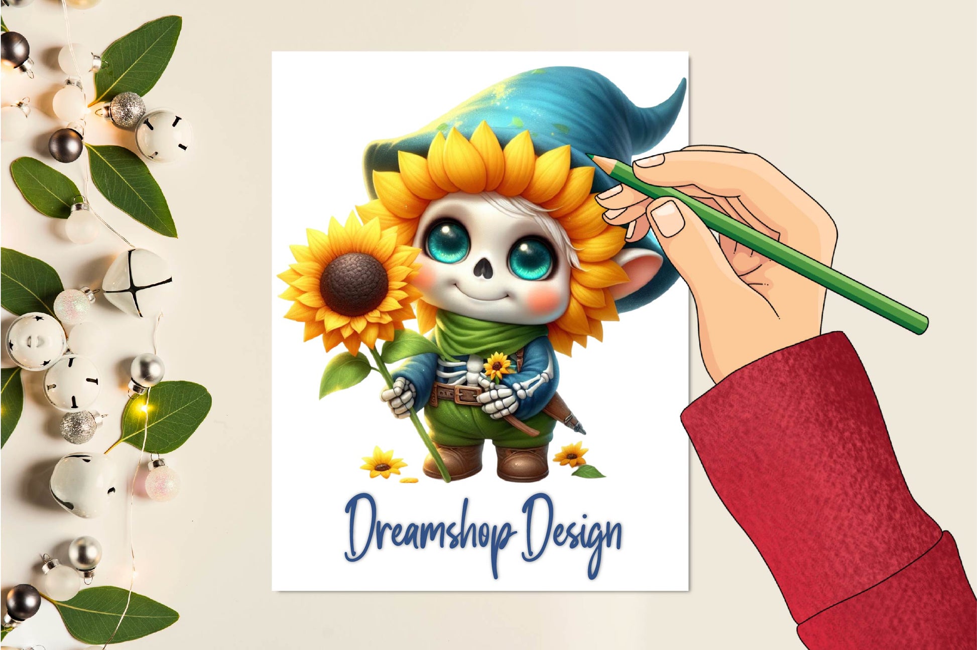Skeleton Sunflower Gnomes Clipart Bundle - CraftNest - Digital Crafting and Art