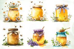 Spring Honey Jar Clipart Bundle - CraftNest - Digital Crafting and Art