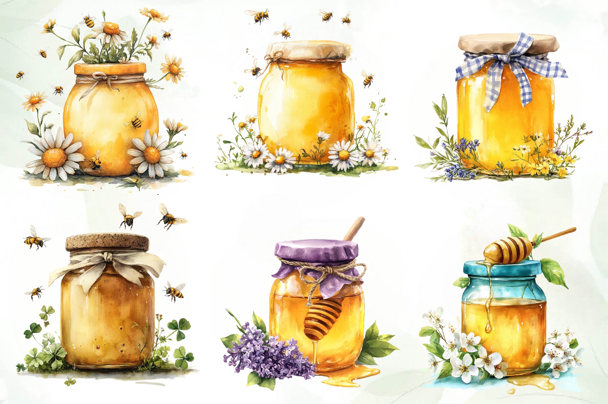 Spring Honey Jar Clipart Bundle - CraftNest - Digital Crafting and Art