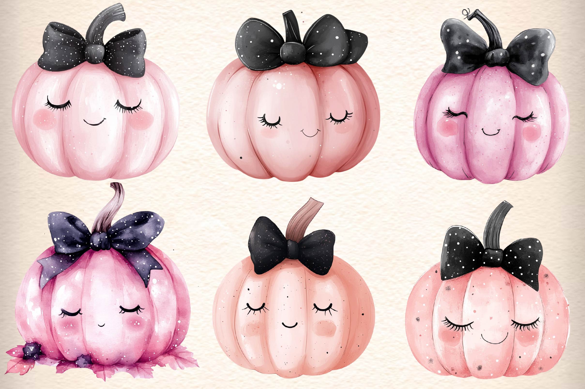 Pink Halloween Pumpkin Clipart Bundle 1 - CraftNest - Digital Crafting and Art