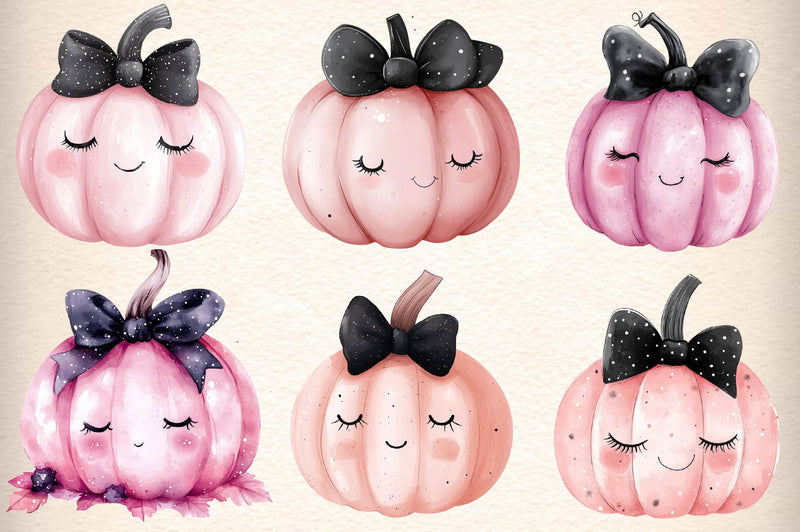 Pink Halloween Pumpkin Clipart Bundle 1 - CraftNest - Digital Crafting and Art